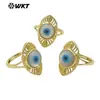 MPR106 Venda Quente Personalidade Olho de Diabo Concha Banhado a Ouro 18k Design Vazado Anel Diário Acessórios para Homens e Mulheres