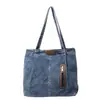 Bolsa Grande de Jeans Feminina 2024 Nova Moda Popular Bolsa de Ombro Bolsa Tote de Verão para o Dia a Dia Bolsa Transversal