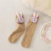 Calcetines de terciopelo de visón de muñeca de dibujos animados para niños, otoño e invierno, calcetines tridimensionales de tubo alto para niñas, calcetines de marea, una generación de cabello