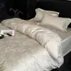 Atacado Estilo Moderno de Luxo Leve Bordado Jacquard 100% Algodão Amigo da Pele Conjunto de Cama Solteiro/Casal Algodão Puro Algodão de Fibra Longa Conjunto de Quatro Peças 2
