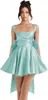 Vestido Corto Satinado Europeo y Americano para Regreso a Casa, Baile de Graduación, Fiesta con Tirante de Lazo Vestido de Cóctel