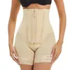 Calça Modeladora Plus Size Europeia e Americana para Afinar e Levantar o Bumbum, Compressão em Camada Dupla, Botão de Pressão, Cintura Alta, Formato de Pêssego, Controle de Barriga