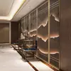 Novo papel de parede estilo chinês sala de chá terapia capilar loja de tirar cera do ouvido Centro de Saúde estilo japonês grade de madeira decoração da parede do balcão papel de parede