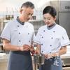 Ropa de chef fina de verano, de manga corta, transpirable, para hotel, comedor, cocina, trabajo, ropa de verano para hombre y mujer.
