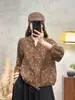 Estilo Novo Primavera e Outono Tops Casacos Curtos Estampados para Mulheres, Camisas e Cardigans Florais Largos Estilo Étnico Retrô Atacado