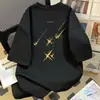 Camiseta de Manga Corta Estampada de Algodón Puro de Peso Pesado para Hombre y Mujer, Meteorito, Verano, Marca Americana de Moda, Holgada, Pareja, Manga Media, Top de Instagram