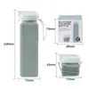 Botella de agua deportiva, taza portátil de gran capacidad para exteriores, taza de agua cuadrada de silicona plegable, taza de agua retráctil