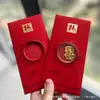 Adesivos de Telefone de Ouro Puro 999 para o Festival da Primavera, Artesanato em Metal de Envelope Vermelho de Alta Qualidade, Presentes para Reunião Anual