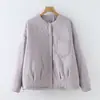 Ropa de Invierno Nueva 2025 Cuello Redondo Retro Color Sólido Botón Oculto Cálido Abrigo Pequeño de Algodón Abrigo Corto de Algodón para Mujer Venta al por Mayor
