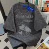 Camiseta Estampada Tie-dye de Manga Curta, Algodão 100%, Estilo Retrô, Personalidade, para Homens e Mulheres, Verão, Solta, Gola Redonda, Top para Casal, ins
