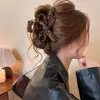 Pinza de garra con lazo de estampado de leopardo marrón para mujer, pinza de tiburón estilo Maillard para recogidos, accesorio para el cabello de otoño e invierno