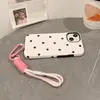 Pulsera con Correa de Cadena de Combinación de Colores Dopamina Adecuada para Funda de Teléfono Apple, Correa Corta Anticaída y Antiperdida