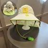 Chapéu de Sol com Ventilador Solar para Crianças, Chapéu de Sol Unissex, Chapéu de Sol Respirável com Aba Larga de Malha para Bebê