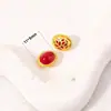 Cuentas Espaciadoras Estilo Antiguo Chapadas en Oro con Incrustaciones de Piedra Roja del Sur Imitación para Pulseras de Abalorios Hechas a Mano para DIY, Cuentas con Agujero Pasante, Accesorios del Año del Caballo