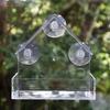 Jaula para Pájaros de Plástico Transparente Acrílico Alimentador de Colibríes Tipo Adsorción para Exteriores Nido para Pájaros de Plexiglás Transparente Panorámico