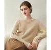 26 Novidades Outono/Inverno 100% Caxemira Suéter de Tricô Gola Redonda, Manga Longa, Macio e Solto, Color-Block, Camisa Base Falsa de Duas Peças para Mulheres
