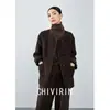Abrigo de Lana de Lujo de Gama Alta con Cuello Redondo y Manga Larga para Mujer, Nuevo Estilo Otoño e Invierno 2026, Top de Moda y Versátil para Figuras Pequeñas