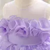 Vestido nuevo para niña, vestido de tutú para niña, vestido floral para actuación, vestido sin mangas, vestido de princesa para niña al por mayor