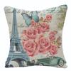Cross-border Amazon Retro Flor Linho fronha americana rosa rosa casa fronha