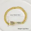 Moda Hip Hop Nueva para Mujer Europea y Americana Joyería Pulsera de Leopardo de Cobre Microincrustada con Circonita Pulsera de Personalidad Suministro