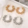 Pendientes de Aro Retorcidos Retro Transfronterizos Europeos y Americanos, Estilo de Lujo Ligero, Diseño Único, Pendientes de Aro de Nicho para Mujer
