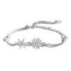 Pulsera Copo de Nieve de Ensueño Plata Esterlina S925 Pulsera de Lujo Ligero Nicho para Niña Primavera y Verano Pulsera para Mujer Doble Capa Apilada Joyería