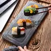 Directamente para Plato de Sushi Estilo Japonés Plato Largo Cuadrado de Jurel Plato para Barbacoa Barbacoa Barbacoa y Plato de Res Plato de Dim Sum Venta al por Mayor