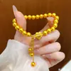 Pulsera Nueva con Hebilla Ot, Borla de Cuentas Redondas para Mujer, Elegante, Lujo Ligero, Gama Alta, Diseño de Moda y Versátil, Joyería