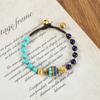 Diseño Nicho Retro Nepalés Método Antiguo Cuentas de Cobre Pulsera Femenina Estilo Xizang Estilo Étnico Distintivo Simple Tejido Pulsera Azul