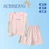 Conjunto de Chaleco para Niños para Verano, Corte Holgado para Niños, Estilo Casual de Baloncesto, Conjunto Delgado de Camiseta sin Mangas Deportiva y Shorts para Niñas