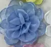 6,5cm Flor de Organza com Glitter Fino Elegante de Fada Borda Assada Acessórios de Cabelo Flor Acessórios Flor para Sapato Flor para Bolsa Acessórios de Cabelo DIY