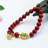 Pulseira de Cinábrio Guan Yu Pingente de Fortuna Areia Ouro Roxo Pulseira Tendência Nacional Joalheria Fábrica Atacado Transmissão ao Vivo Dropshipping S2102805