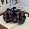 Presilha de Cabelo de Tecido Xadrez Estilo Coreano, Popular Presilha de Cabelo Nuvem Bolha de Outono e Inverno, Nova Presilha Tubarão Elegante e Versátil para Mulheres