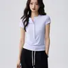Camiseta Henley de Manga Corta para Mujer en Tencel Lyocell, Nuevo Estilo de Verano con Diseño Elegante, Detalle de Botones, Top Adelgazante y Versátil
