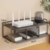 Caja de almacenamiento montada en la pared, estante para router, estante para decodificador de TV montado en la pared sin taladro
