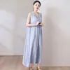 Nuevo Vestido de Algodón y Seda 2026 para Mujer, Ropa de Casa sin Mangas de Alta Gama para Verano, Vestido Chaleco Holgado de Talla Grande para Uso en Exteriores
