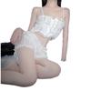 Lencería sexy para mujer, sexy encaje sin espalda, uniforme seductor con lazo, pijama de la pasión, venta al por mayor