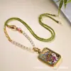 Nuevo Collar Estilo Chino con un Fresco Colgante de Ágata Blanca, Cordón para Colgante de Jade Thangka Tejido a Mano, Cadena de Cuentas con Cierre Universal