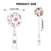 Hebilla Retráctil para Identificación con Estampado de Flores Casual y Hermoso para Doctor y Enfermera, Clip de Cocodrilo Giratorio, Hebilla Médica de Fácil Extracción