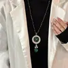 Cadena de Suéter Versátil Estilo Coreano para Mujer Collar Largo Retro de Moda con Flor de Cristal Colgante para Ropa Accesorios de Estilo Étnico
