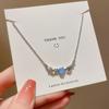 Collar de acero de titanio con circonita azul de estrella de mar, diseño de personalidad femenina, temperamento, cadena para clavícula de celebridad de Internet, colgante, accesorios de nicho