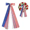 Decoración de Lazo del Día de la Independencia de Nuevo Producto Transfronterizo Arreglo Decorativo para Fiesta de Vacaciones Americanas Decoración Colgante de Estrella a Cuadros