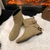 Botas cortas Rad de cañón corto adelgazantes hebilla de cuero nuevo versátil 2026 pila de botas pila hermosa moda botas de mujer de tacón alto retro