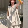 Traje Casual para Personas Bajas, Top sin Mangas, Shorts de Verano, Conjunto de Dos Piezas para Mujer, Fresco y a la Moda, Rejuvenecedor, Nuevo Estilo Coreano