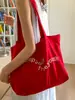 Bolsa de Lona de Gran Capacidad para Verano 2026 Bolso Tote Simple con Bordado de Letras para Mujer Bolso Tote Versátil Nuevo de Gran Capacidad