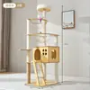 Unidad Integrada para Trepar y Dormir Gatos al por Mayor para Apartamentos Pequeños, Árbol para Gatos Compacto Ahorrador de Espacio con Poste Rascador de Sisal y Juguetes para Gatos