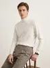 Nuevo suéter de cuello alto para hombre de otoño e invierno, tejido de punto liso tipo pullover, camisa base cálida versátil estilo old money para hombre