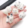 Figurinha de Animal Criativa Fofa 3D Flocada em Resina Ornamento de Micro-Paisagem DIY Chaveiro Pingente de Celular