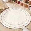 Tapete Redondo para Sala de Estar Tapete Simples de Letra Cor Sólida Cashmere Cobertor de Cabeceira para Quarto Tapete para Cadeira de Mesa de Estudo Fresco