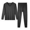 Ropa de otoño para hombre con forro polar, pantalones largos, traje de ropa interior térmica, camiseta base, para hombre y mujer, engrosada, otoño e invierno